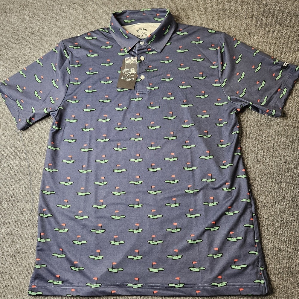 NWT Back Nine Bullies Mens Golf Club Polo Shirt Size Small Putting Green - Picture 2 of 6